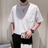 2023新款夏季短袖T恤男简约潮牌纯色半袖体恤A313-8960-P48，男装T恤，电商A313