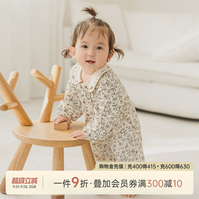 乖奇熊女宝宝甜美连体哈衣春秋季图片