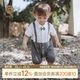 男宝宝纯棉哈衣爬服绅士风洋气潮 薄款 婴幼儿短袖 假两件连体衣夏季