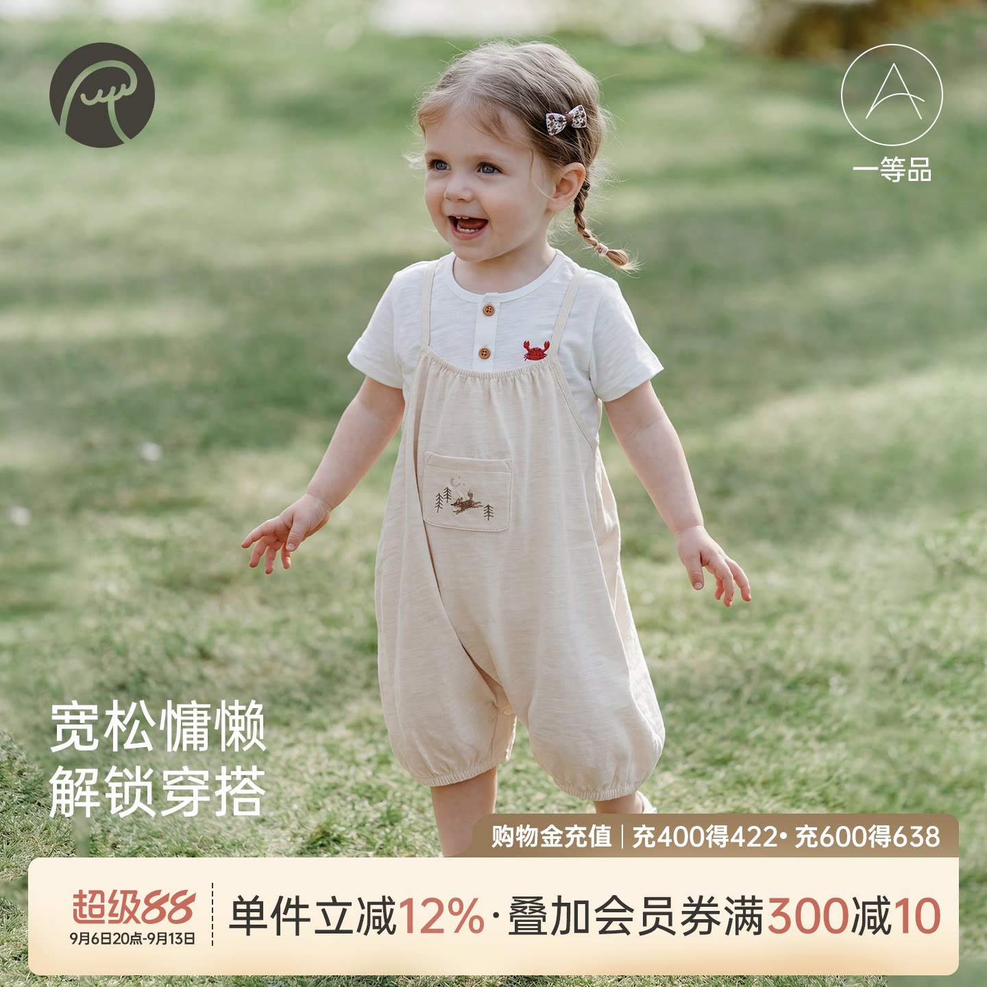 男女宝宝纯棉背带裤夏季图片