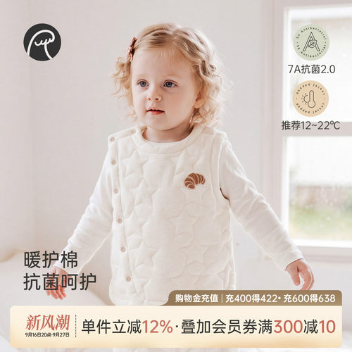 乖奇熊婴儿童夹棉加厚马甲冬季