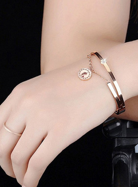 女钛钢对半开手镯玫瑰花精油香薰