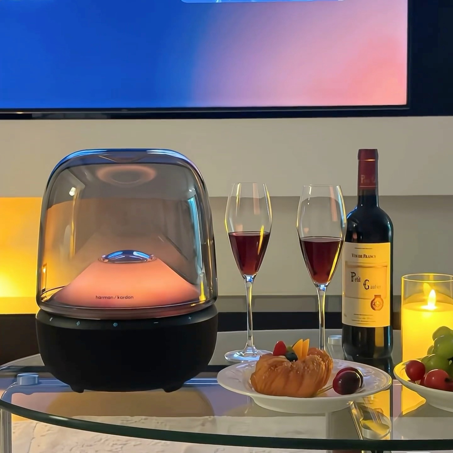 国行哈曼卡顿琉璃AURA5五代蓝牙桌面电脑音响氛围灯投影家居音箱