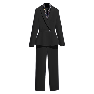 黑色职业西装套装女冬季工装气质高端酒店工作服经理西服外套正装