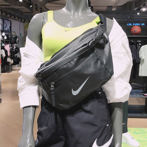 耐克运动防水斜跨腰包男女同款