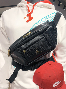 NIKE AIR JORDAN AJ皮革PU金标休闲斜挎包胸包腰包男女HA5507-013