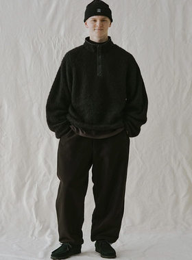 25AW  NANA Pullover Mohair马海毛羊毛混纺宽松按扣抓绒毛衣卫衣