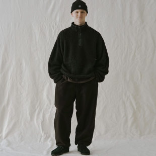 Pullover Mohair马海毛羊毛混纺宽松按扣抓绒毛衣卫衣 NANA 25AW