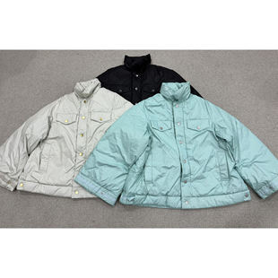 25AW日本小众高端6×1金属哑光质感宽袖 子A字形宽松女羽绒服夹克