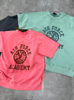 50周年AV1REX复古款式水洗做旧运动休闲印花短袖卫衣T恤男女25SS