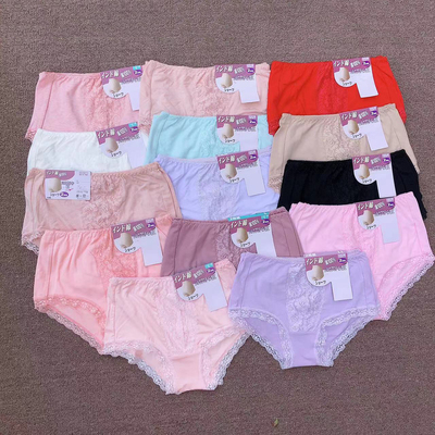 莫代尔中腰柔软花边大码内裤包邮