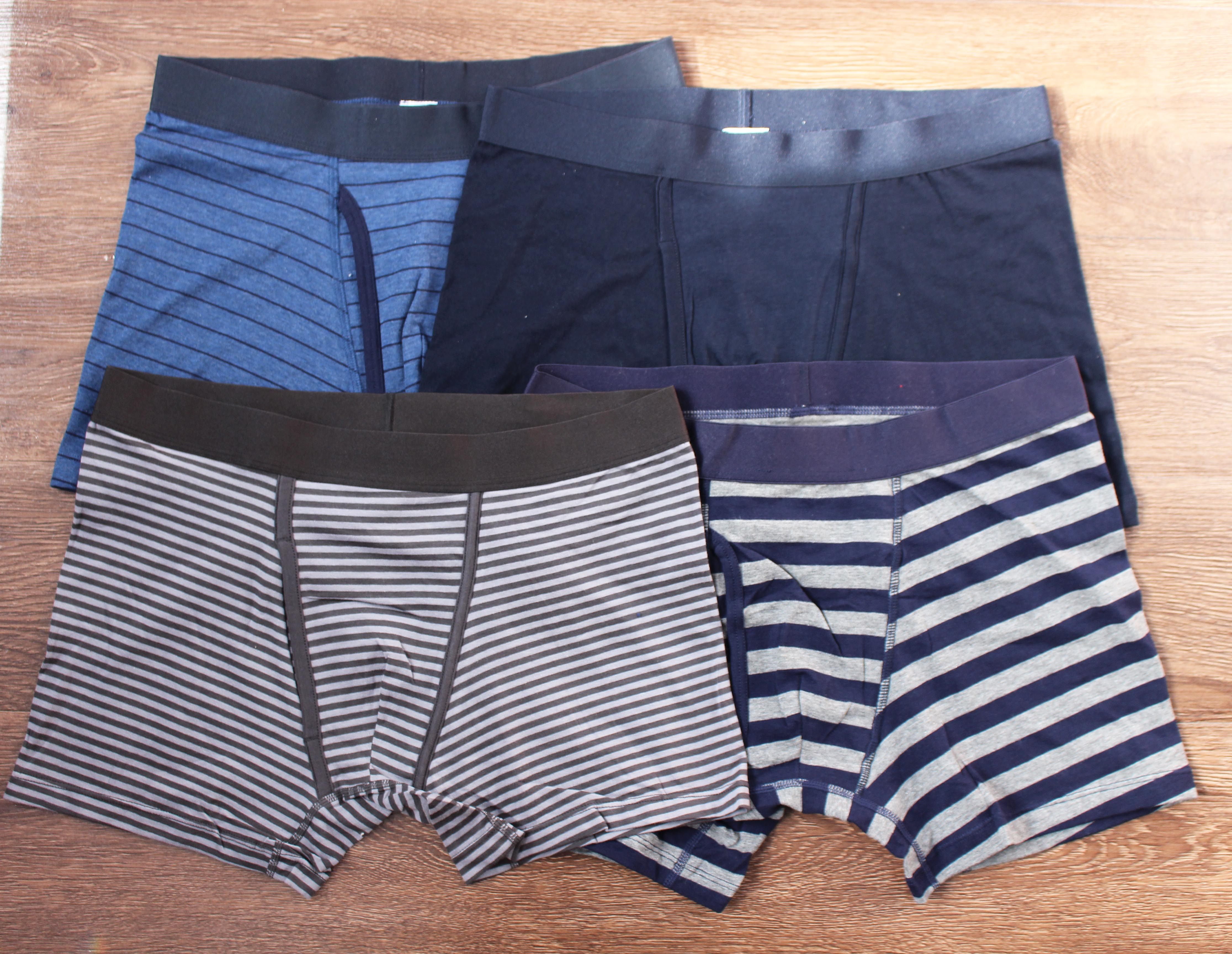 男士内裤日本优衣家男平角裤纯棉男内裤短裤头大码透气宽松四角裤