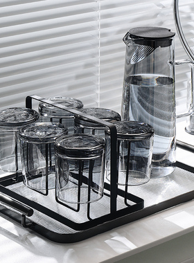 玻璃杯家用高级感耐高温泡绿茶水杯家庭杯子客厅茶杯杯具待客套装