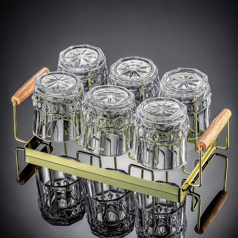 威士忌酒杯洋酒杯子水晶玻璃创意家用啤酒高档杯架酒具组合套装