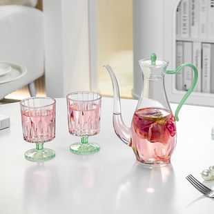高颜值微醺女士可爱果酒杯小高脚红酒杯高级感玻璃杯子啤酒杯酒壶