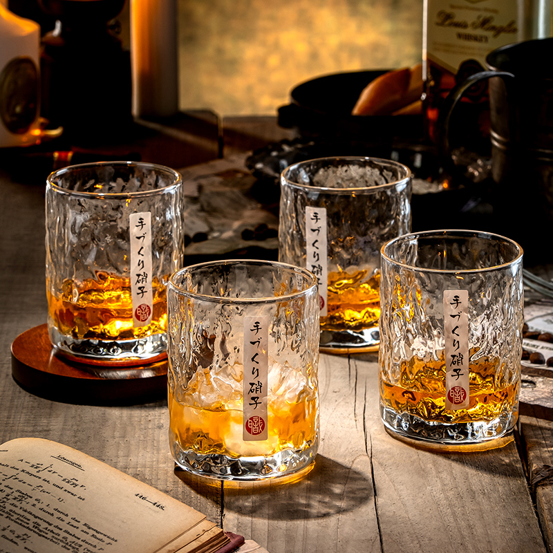 高颜值威士忌酒杯日式创意玻璃啤酒杯家用杯子套装网红酒吧洋酒杯