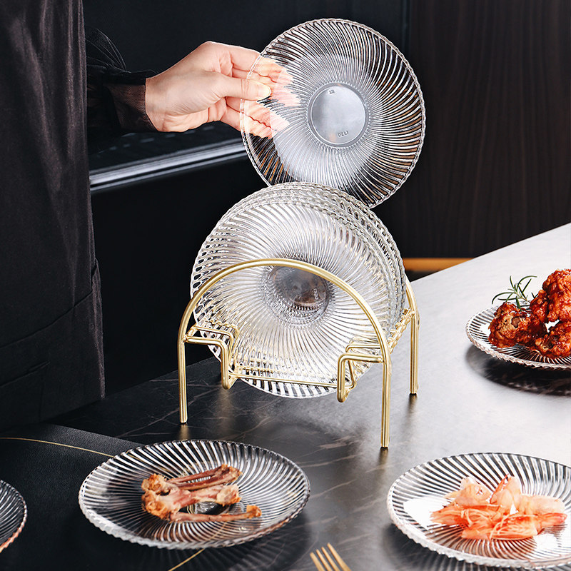 高级感吐骨碟家用玻璃轻奢水果零食吐骨头餐桌垃圾盘蘸料小吃碟子