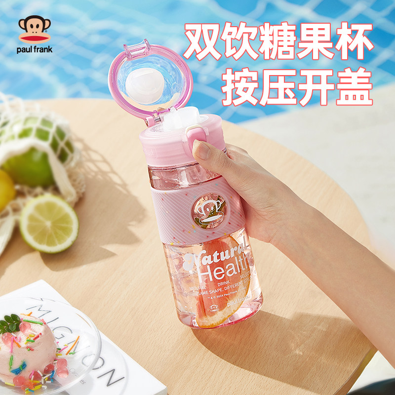 大嘴猴水杯大容量耐高温塑料水杯夏季吸管杯子女生新款太空杯便携