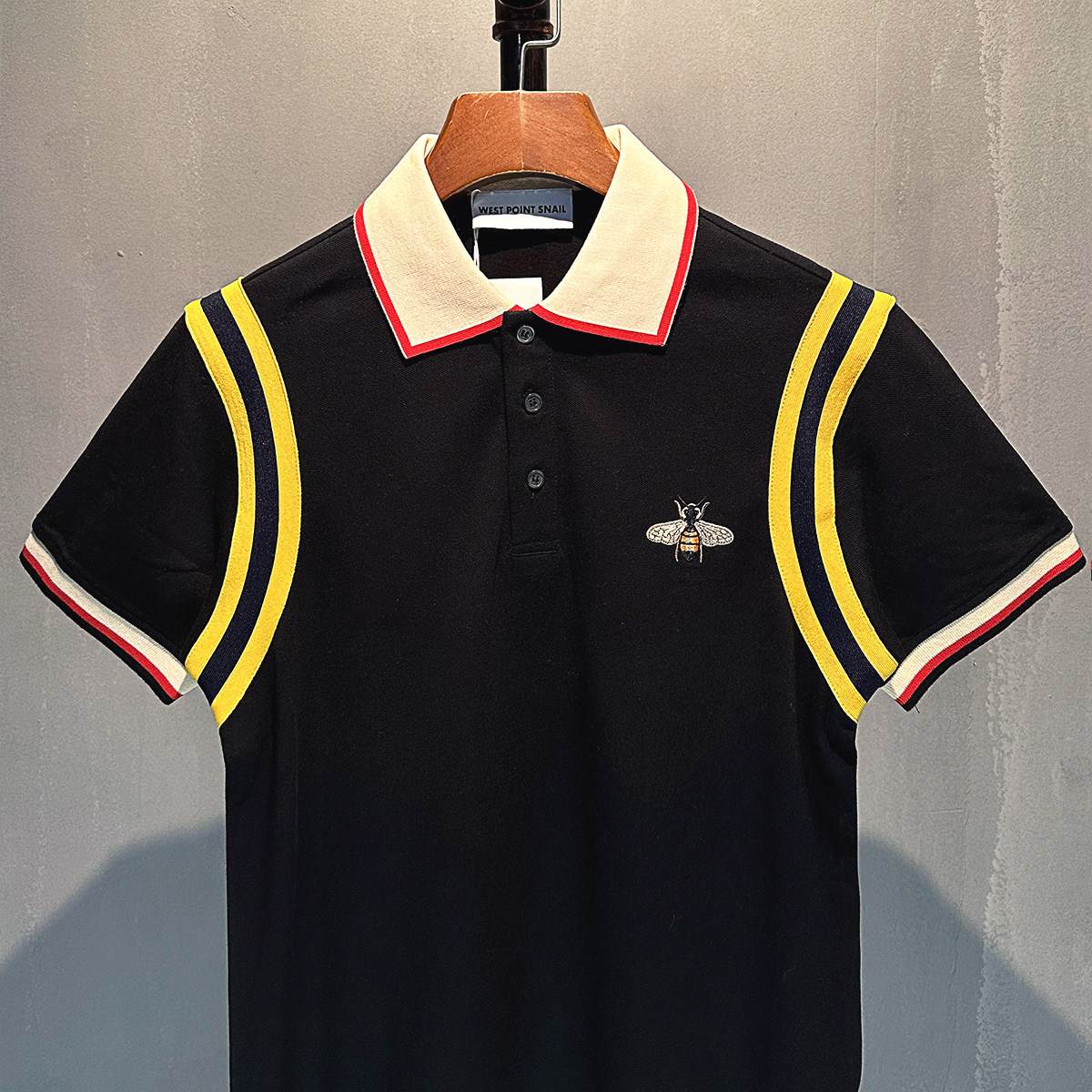 NET RED POLO SHIRT MENS TRENDY BRAND INS EMBROIDERY BEE LAPEL SHORT-SLEEVED T-SHIRT FASHION HALF-SLEEVED TOP LOOSE SUMMER