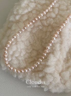 Cloudss「情书」 樱花季粉色淡水珍珠项链s925银扣闺蜜礼物