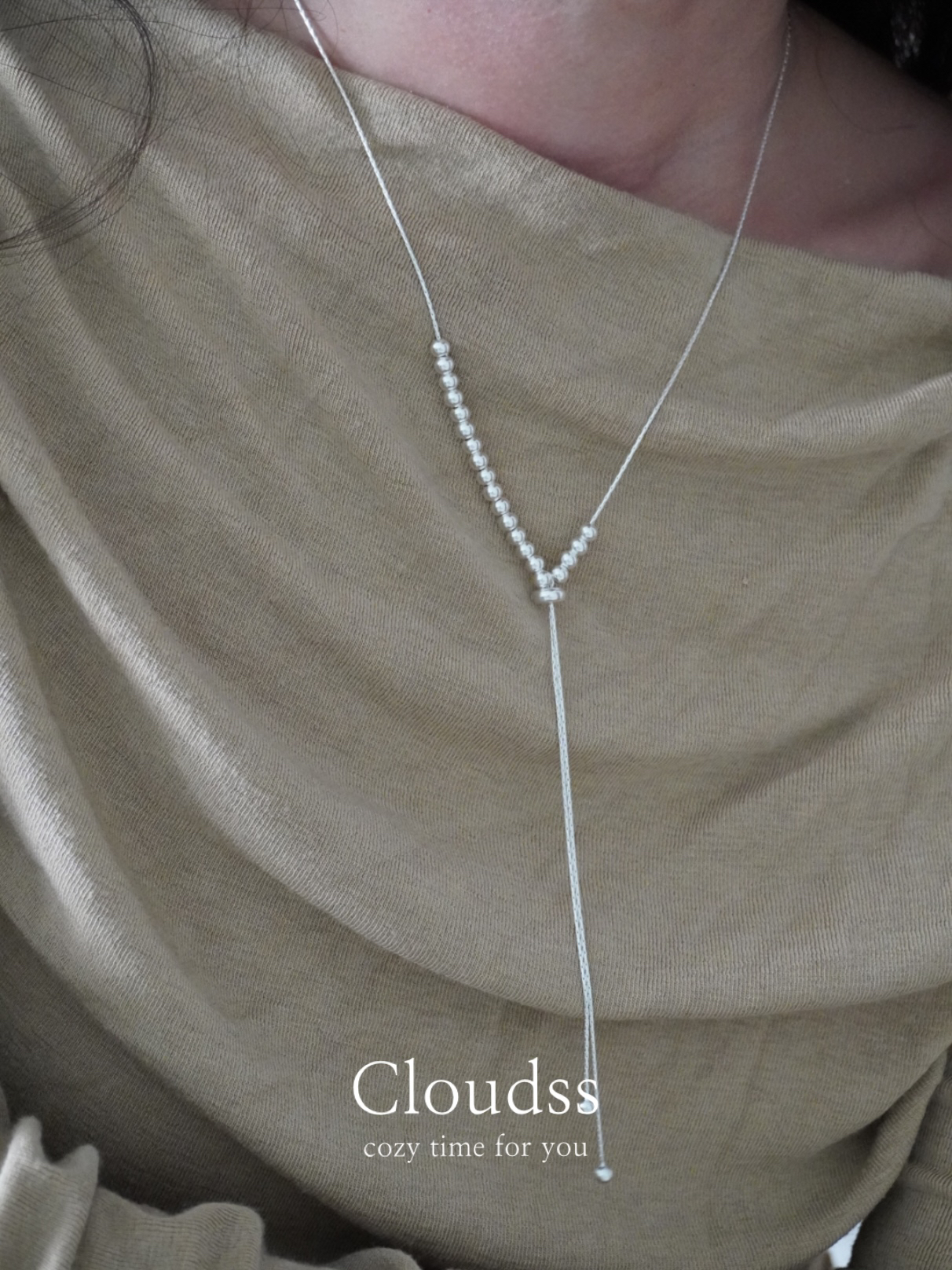 「梦幻银河」长款项链抽拉可调节两戴s925纯银项链