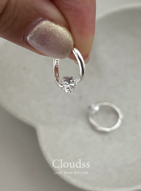 Cloudss「泪滴」超仙质感小巧耳圈锆石轻奢小众设计2024新款耳环