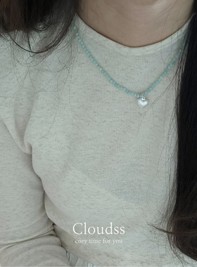 Cloudss 「心之旅人」疗愈系天河石薄荷绿纯银爱心s925纯银项链
