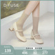 优雅玛丽珍单鞋 DFuse迪芙斯法式 女双带饰扣粗跟圆头 甜梦少女