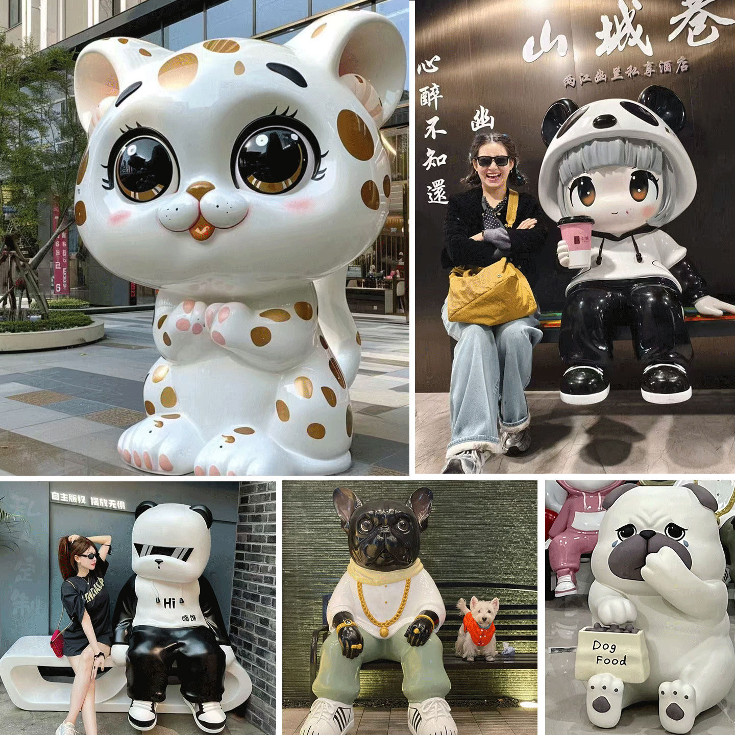 玻璃钢卡通雕塑定制网红卡通公仔吉祥物门头装饰摆件iP形象3D打印