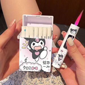 库洛米帕恰狗烟盒打火机防风充气可爱卡通抗压防潮便携20支送男友