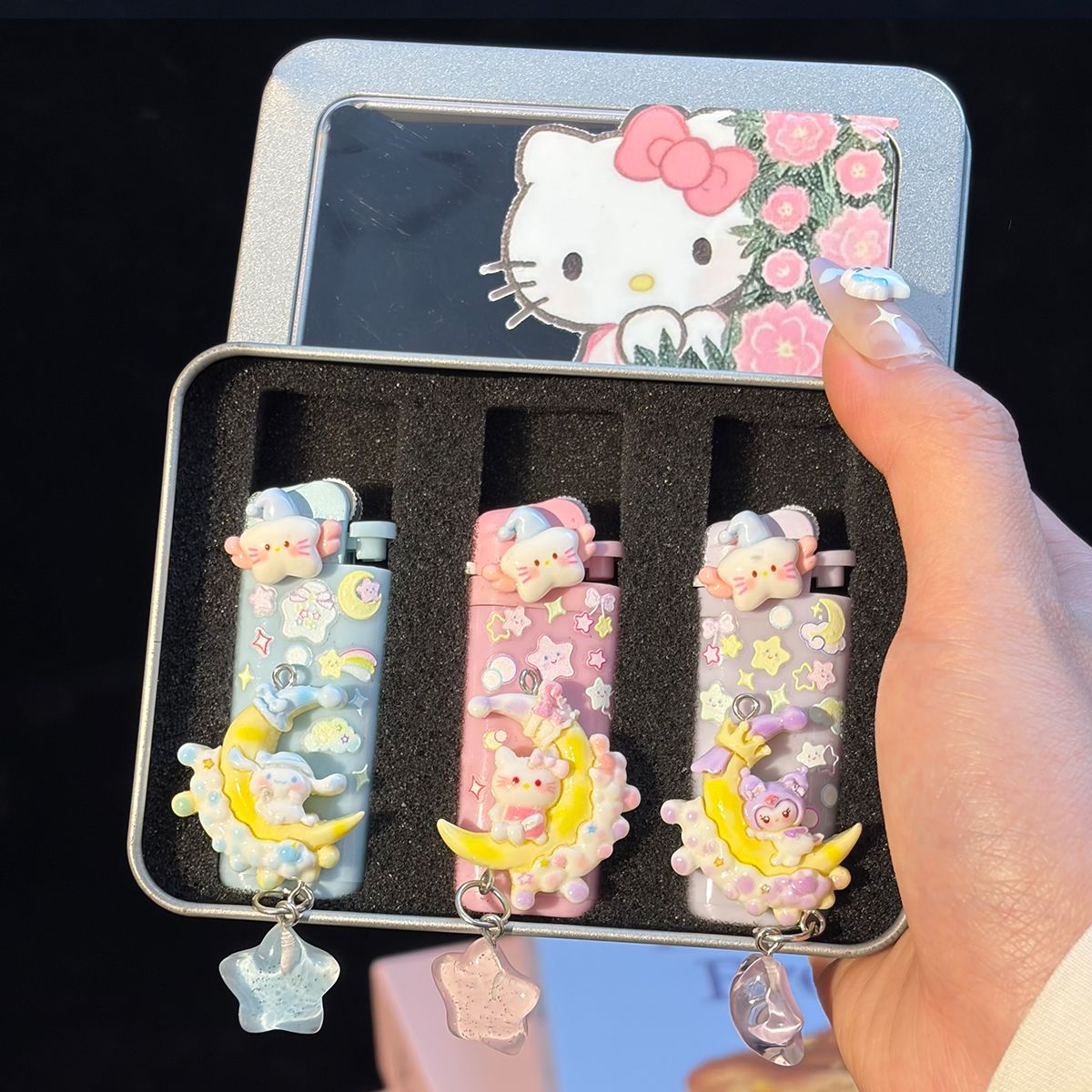 hellokitty凯蒂猫砂轮打火机创意手工diy一次性明火高颜值礼物