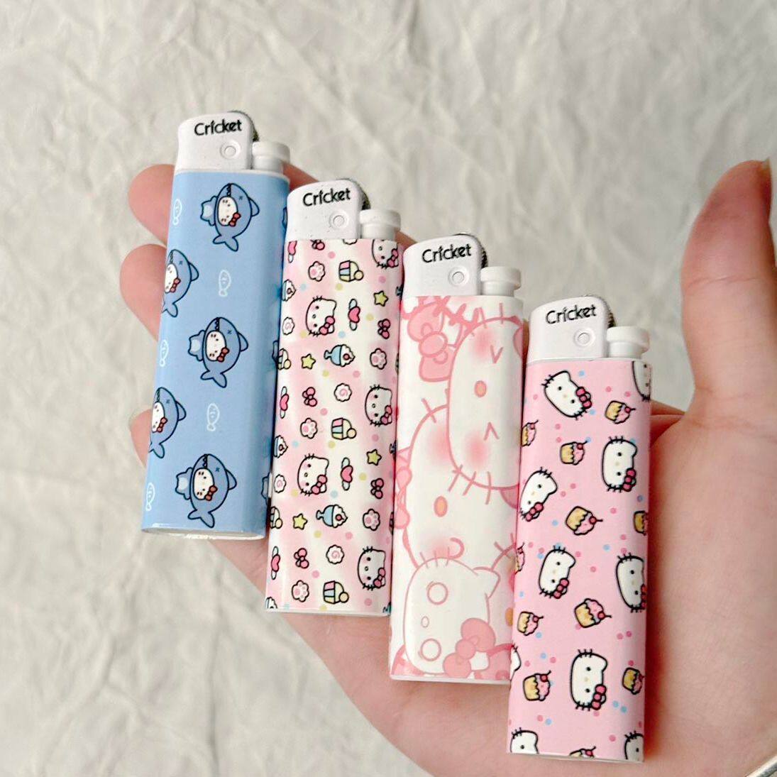 hellkitty凯蒂猫砂轮打火机创意个性卡通一次性明火包纸高颜值潮