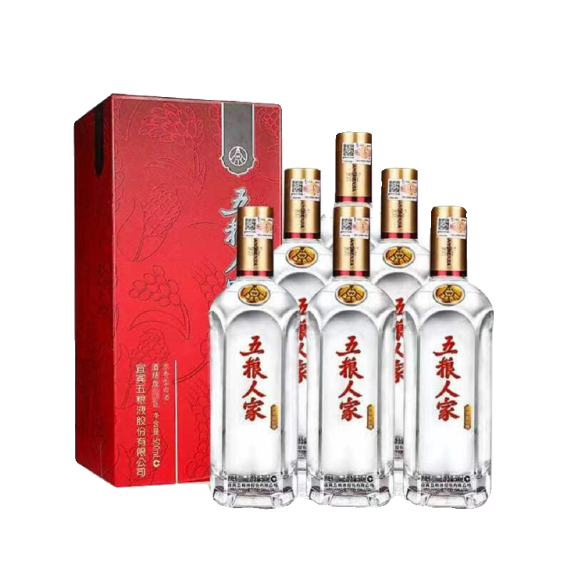 五粮人家老日期2021年 2022年52度浓香型白酒整箱6瓶纯粮酒 正品