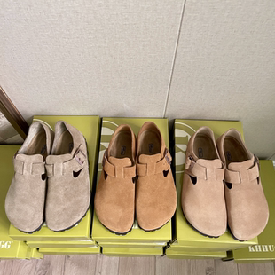 勃肯拖鞋女外穿全包防水单鞋厚底真皮夏季软木真皮松糕情侣KHHUGG