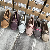 KHHUGG豆豆鞋 KHΗUGG 懒人鞋 女春秋网红百搭真皮平底单鞋 女孕妇鞋