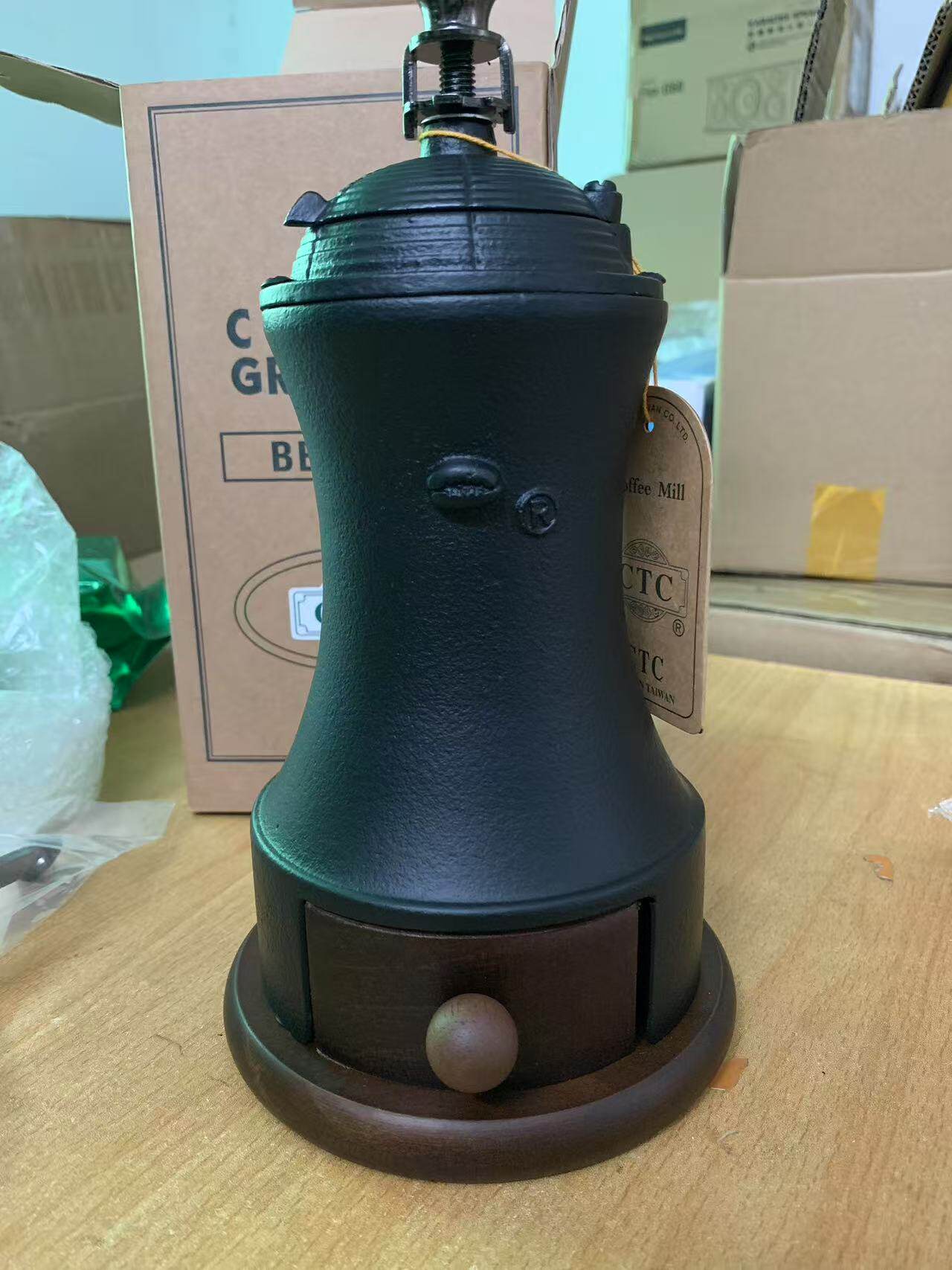 台湾CTC9703磨豆机单品咖啡专用BE虹吸壶磨粉磨心铸铁手动款包邮