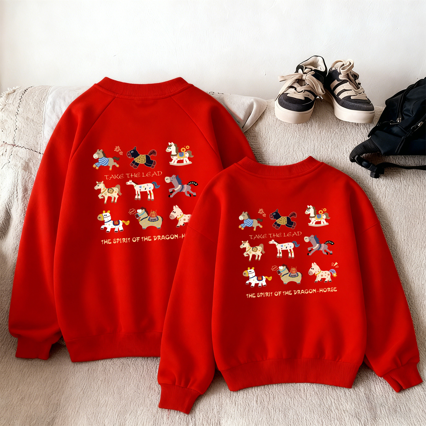 亲子装秋冬新款一家三口四口