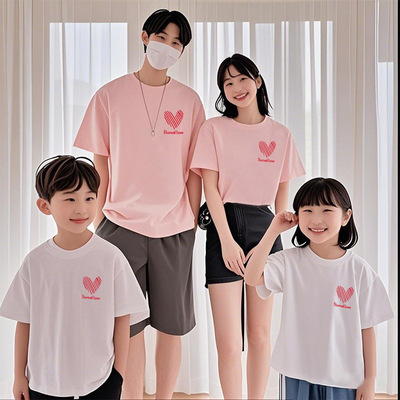 全家亲子装夏装母女装一家三口