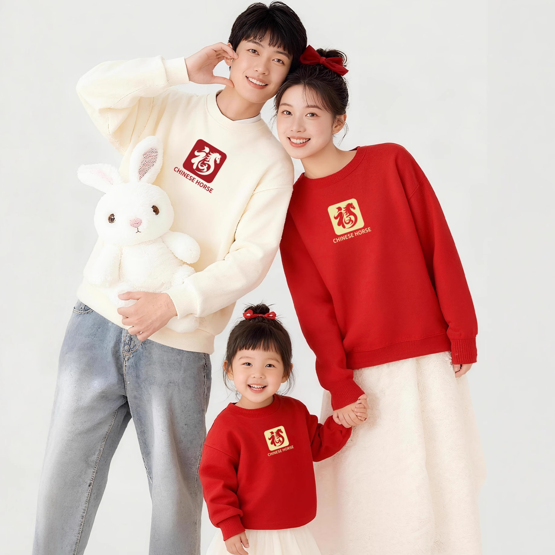 2026秋冬加绒小月龄婴儿亲子装