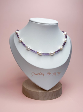 淡水米形珍珠项链ins风锁骨链