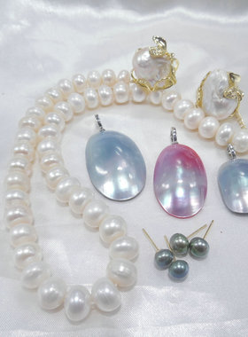 天然珍珠女士巴洛克淡水养殖项链