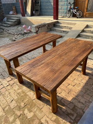 老木木门板榆桌风化旧板旧台吧实板原木怀旧茶木台茶桌定制