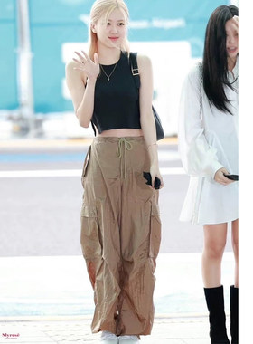 高腰欧美风工装裤长裤包邮口袋女