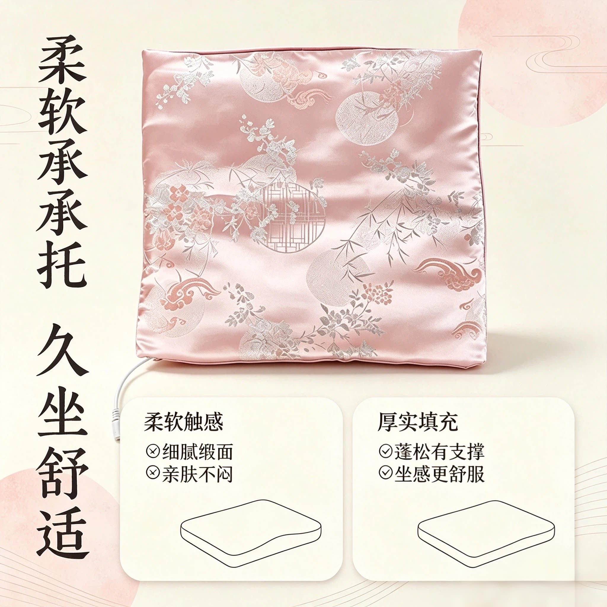 电加热坐垫家用艾绒艾灸垫办公室久坐电热毯屁垫艾草垫子加热坐垫