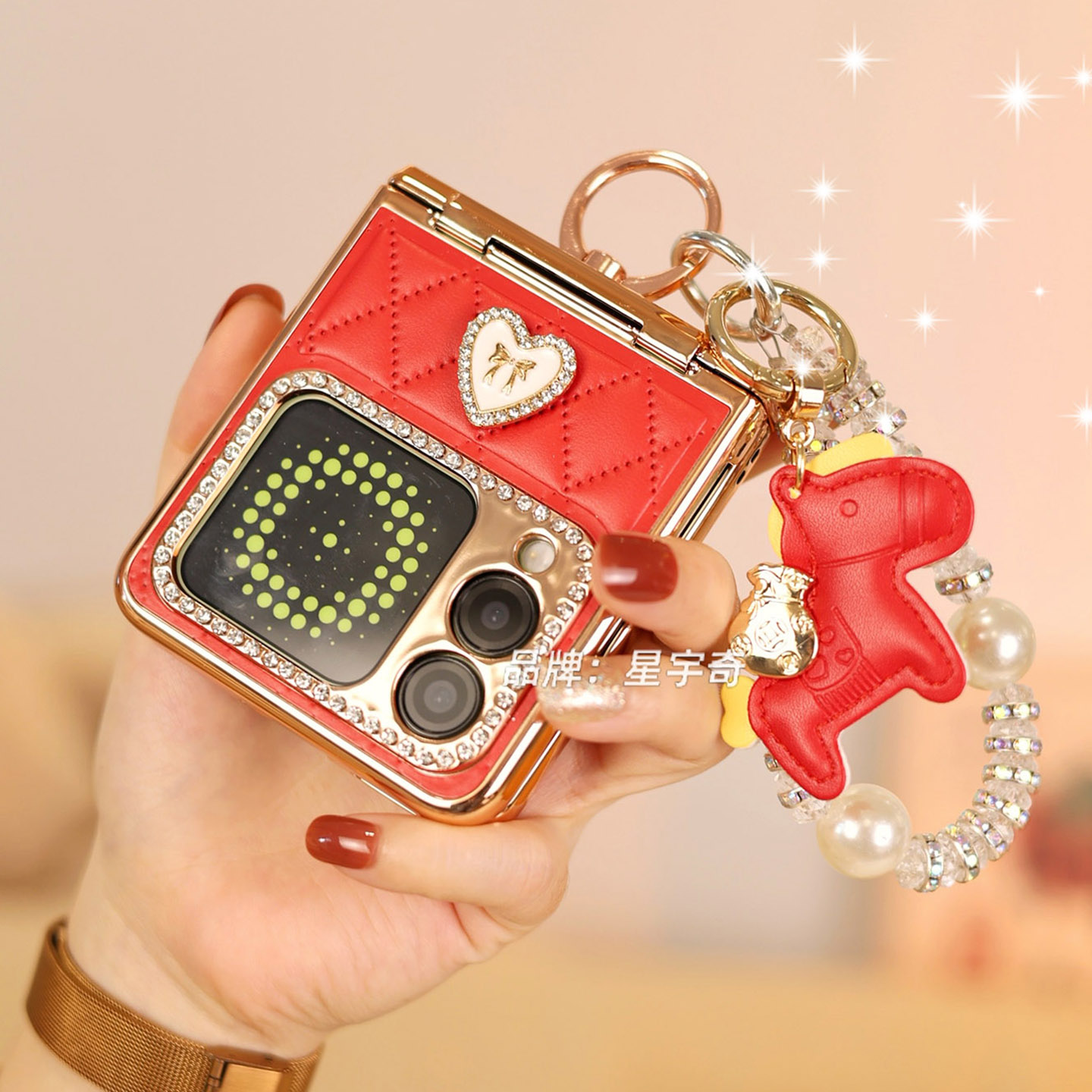 适用华为novaflipS手机壳红色