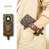 高档皮质腕带适用oppofindx8手机壳女款 findx8pro防摔套findx6pro带手腕x6pro奢华findx6网红全包findx7新款