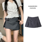 高腰百搭A字西装 蝴蝶结设计感半身裙裤 女夏季 短裙甜辣风开叉包臀