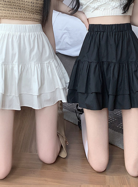 白色蛋糕裙短款2026新款裙子女夏蓬蓬裙小个子伞裙打底a字半身裙