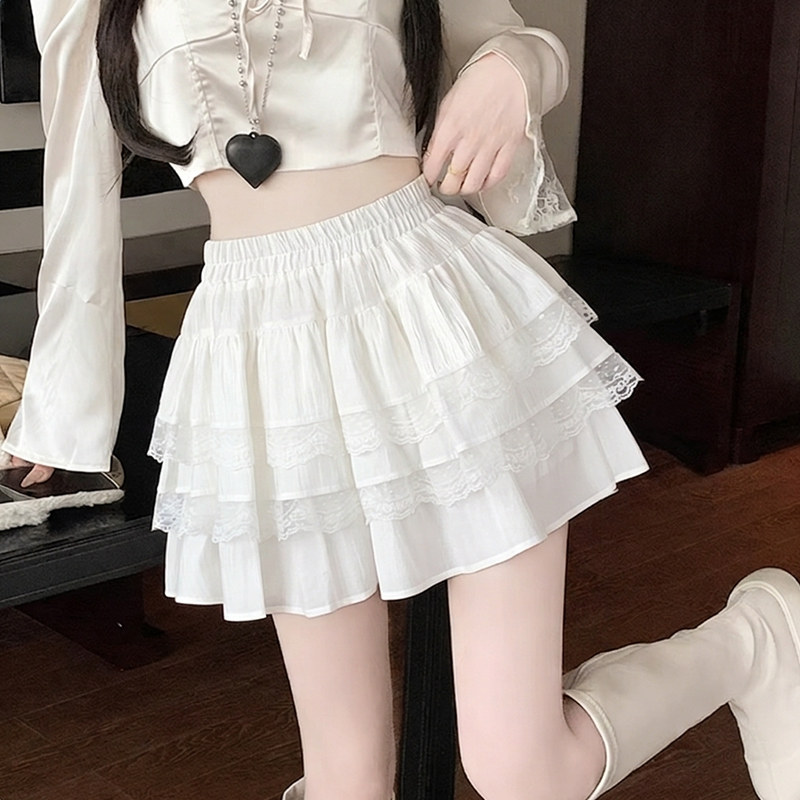 蕾丝蛋糕裙小个子显瘦蓬蓬短裙图片