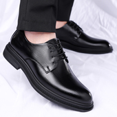 大码 男黑色系带增高结婚鞋 男鞋 皮鞋 英伦风商务正装 2026新款